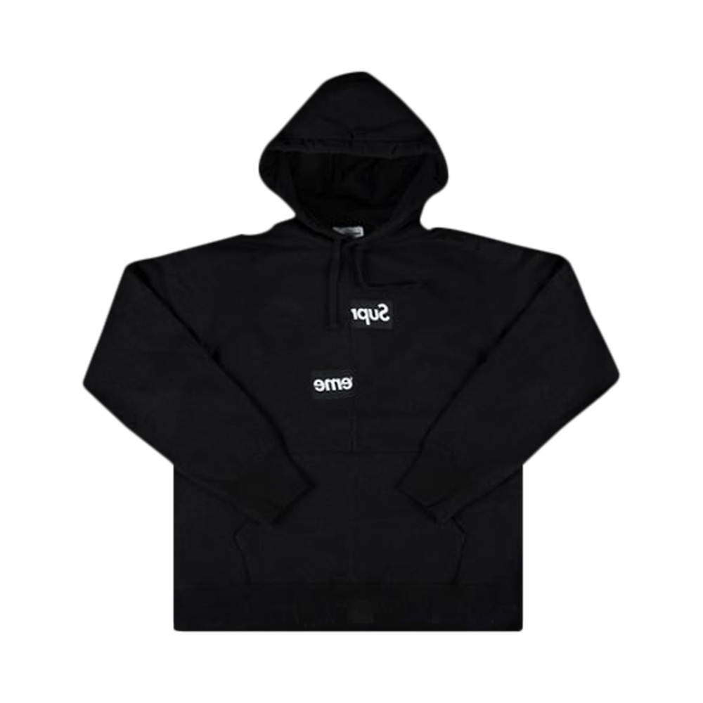 Supreme x Comme des Garçons Shirt Split Box Logo Hooded Sweatshirt 'Black' - 1