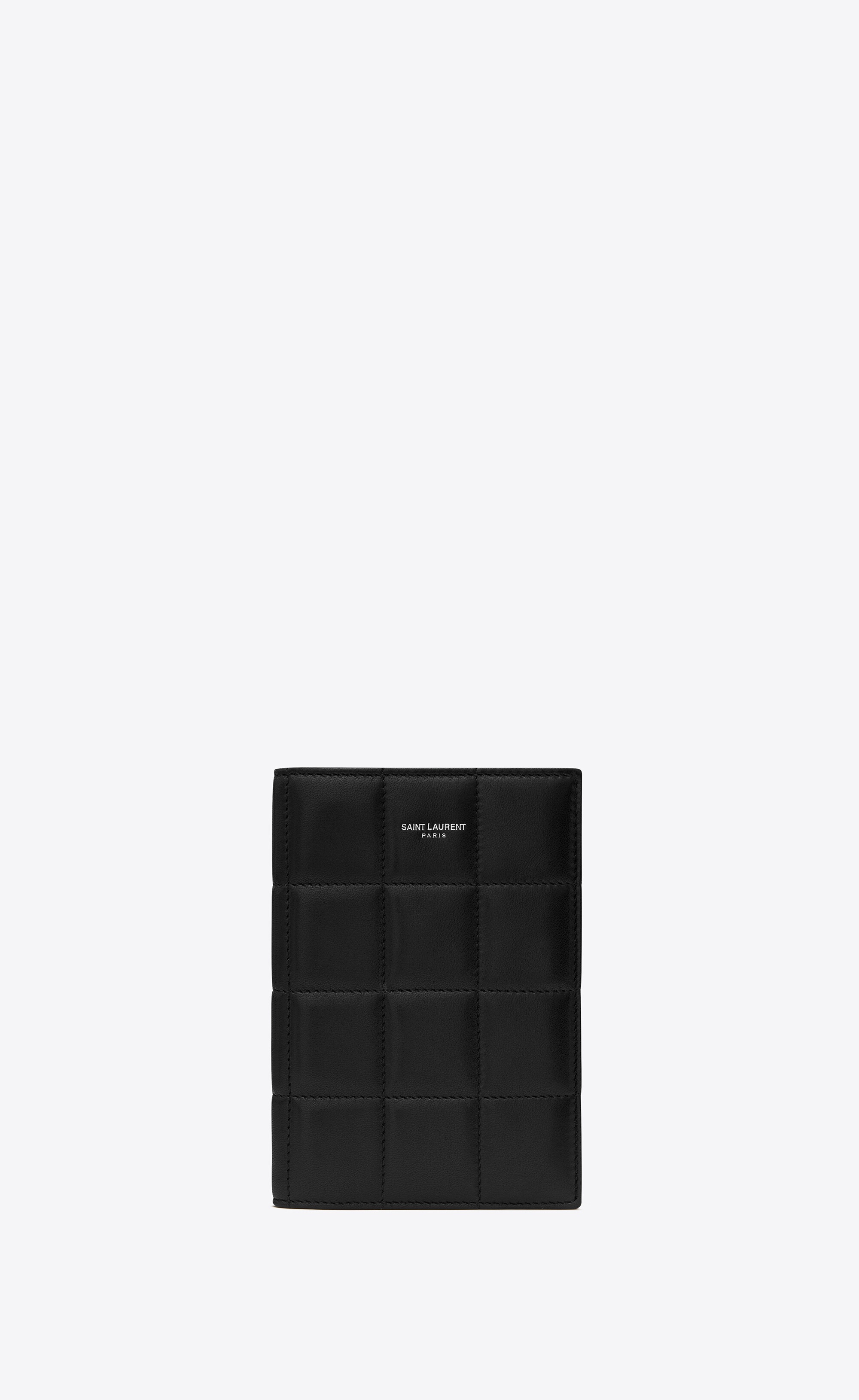 saint laurent paris passport case in grained leather - 1