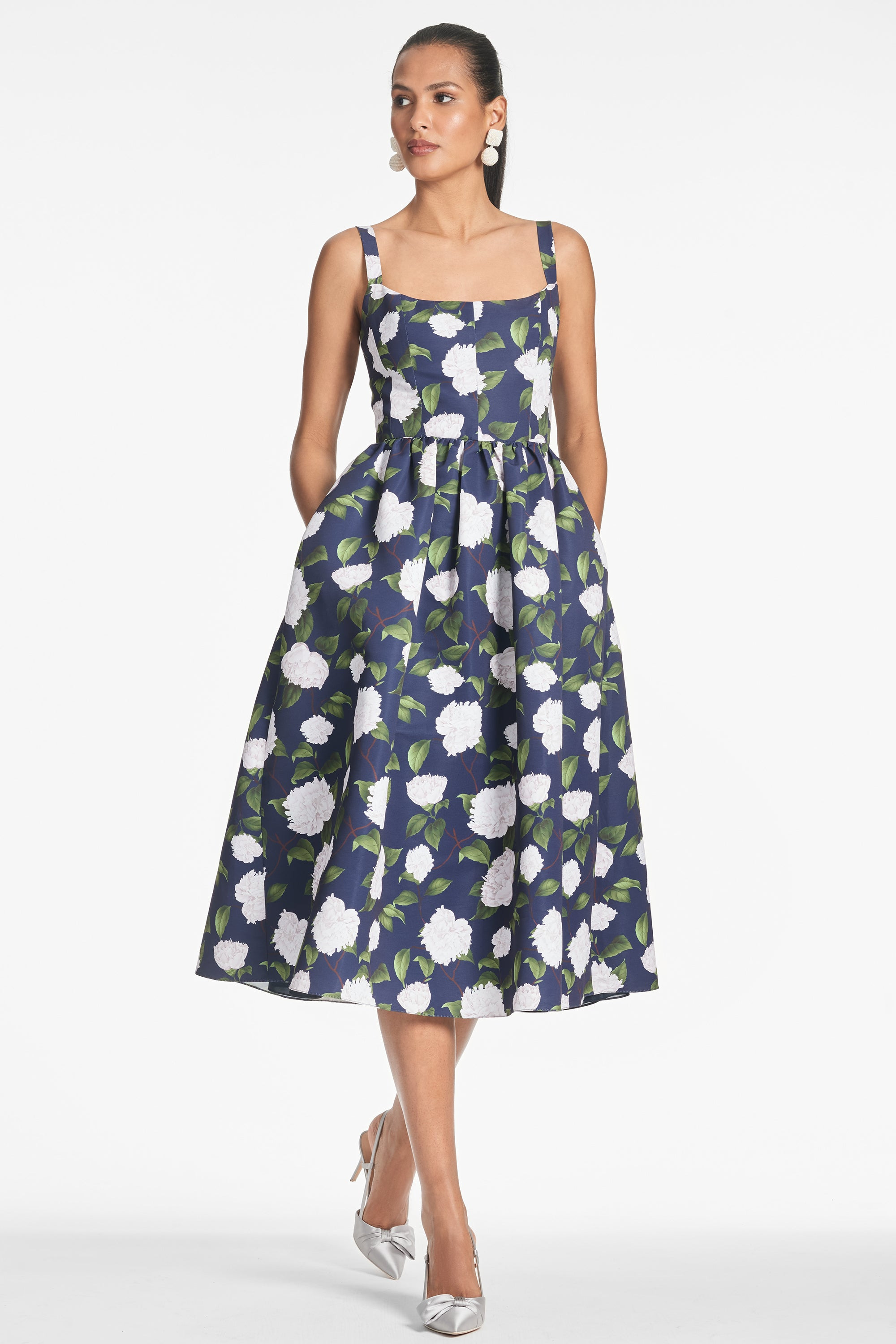 Olena Dress - Navy/Ivory Moonlit Garden - 4