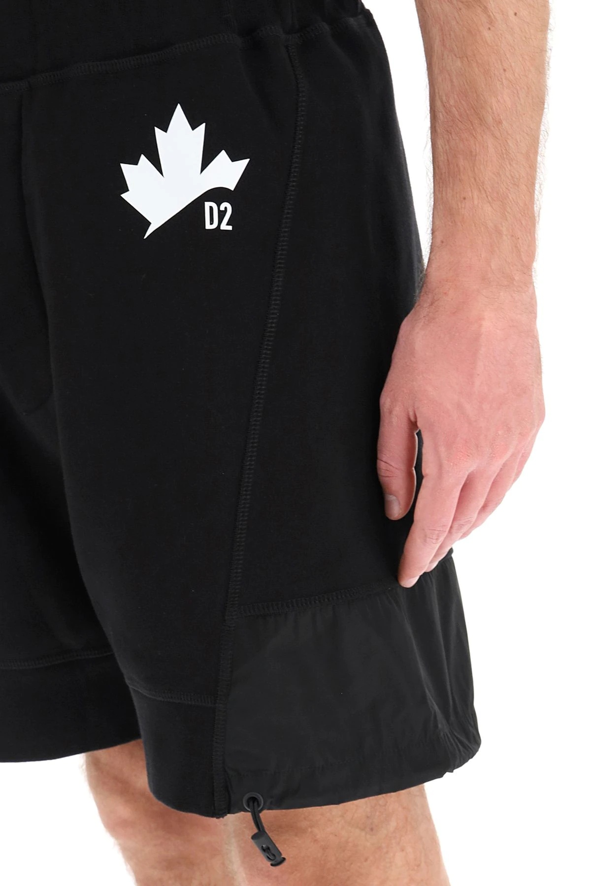 SHORT SWEATPANTS WITH NYLON INSERTS - 5