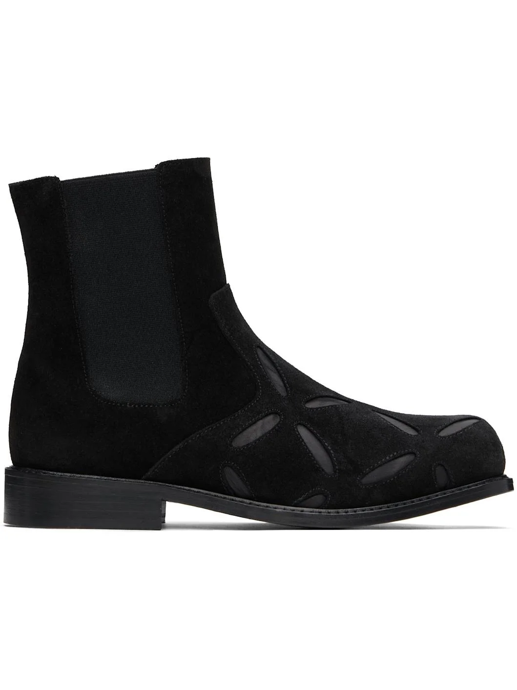 Black Slashed Chelsea Boots - 1