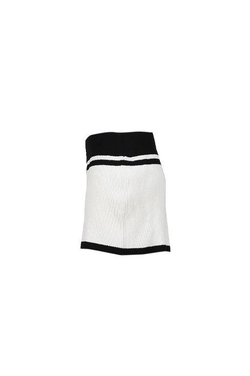 FLUFFY CANNES MINI SKIRT / BLK WHT - 3
