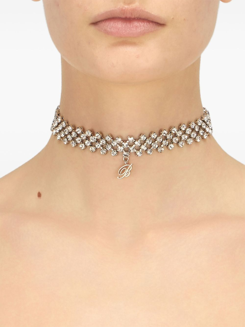 crystal-embellished choker necklace - 2