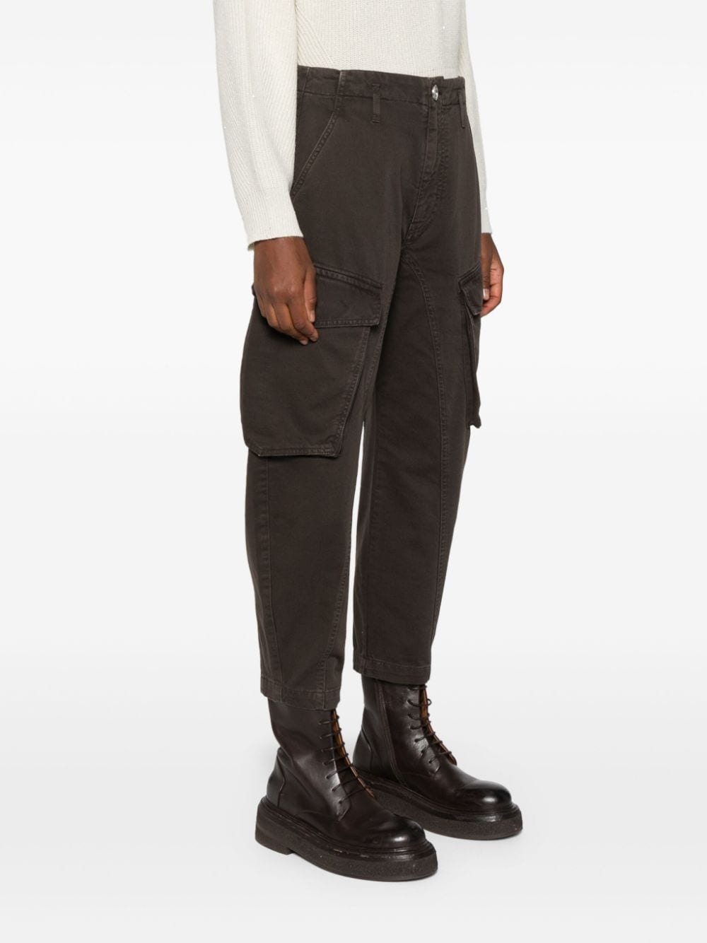 mid-rise tapered cargo trousers - 3
