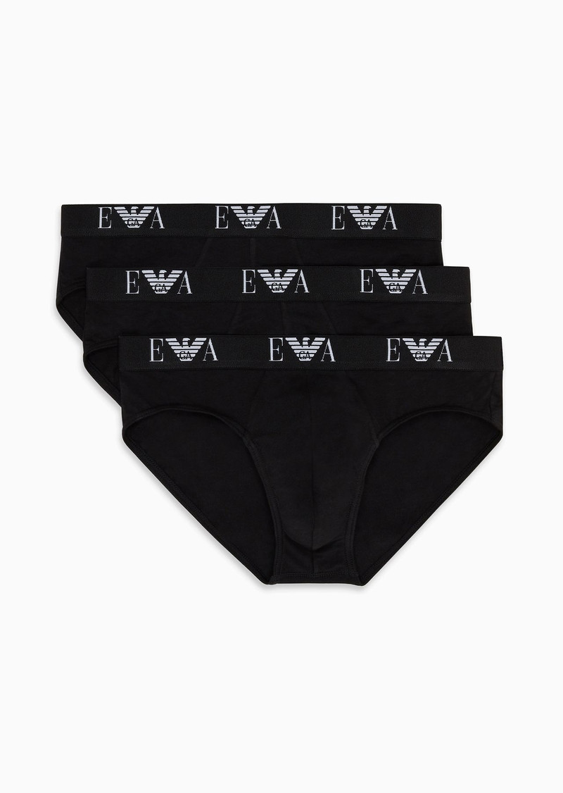 Three-pack of briefs with essential monogram logo 1