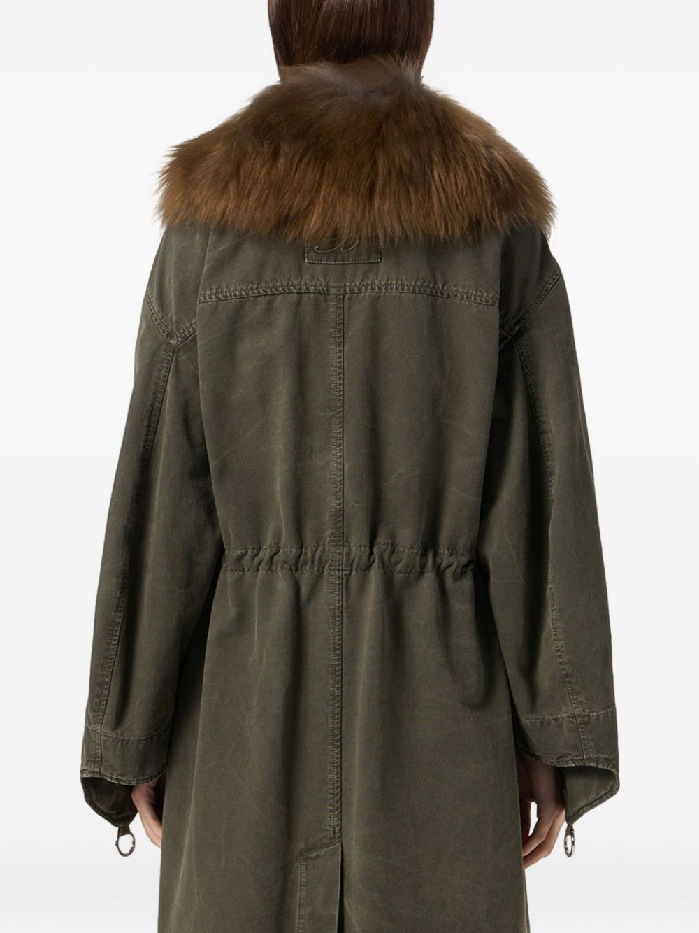fur-collar parka coat - 4
