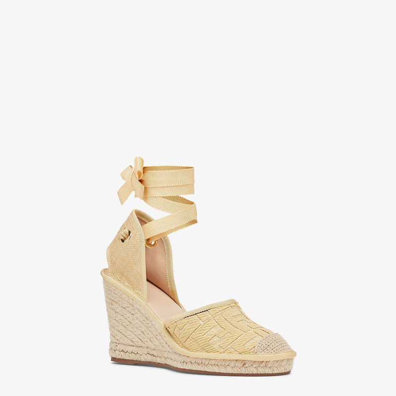FENDI Beige raffia espadrilles outlook