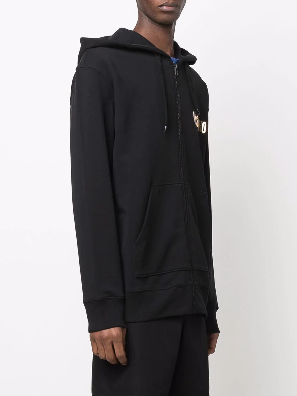 logo-lettering zip-up hoodie - 3