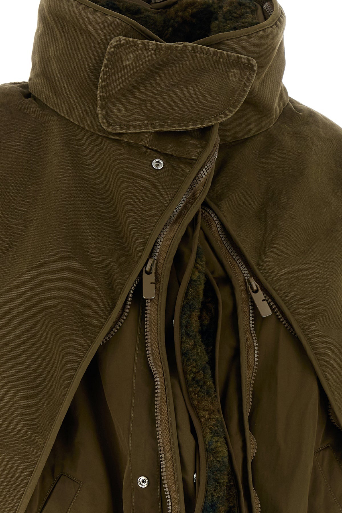 Army green gabardine reversible jacket - 5