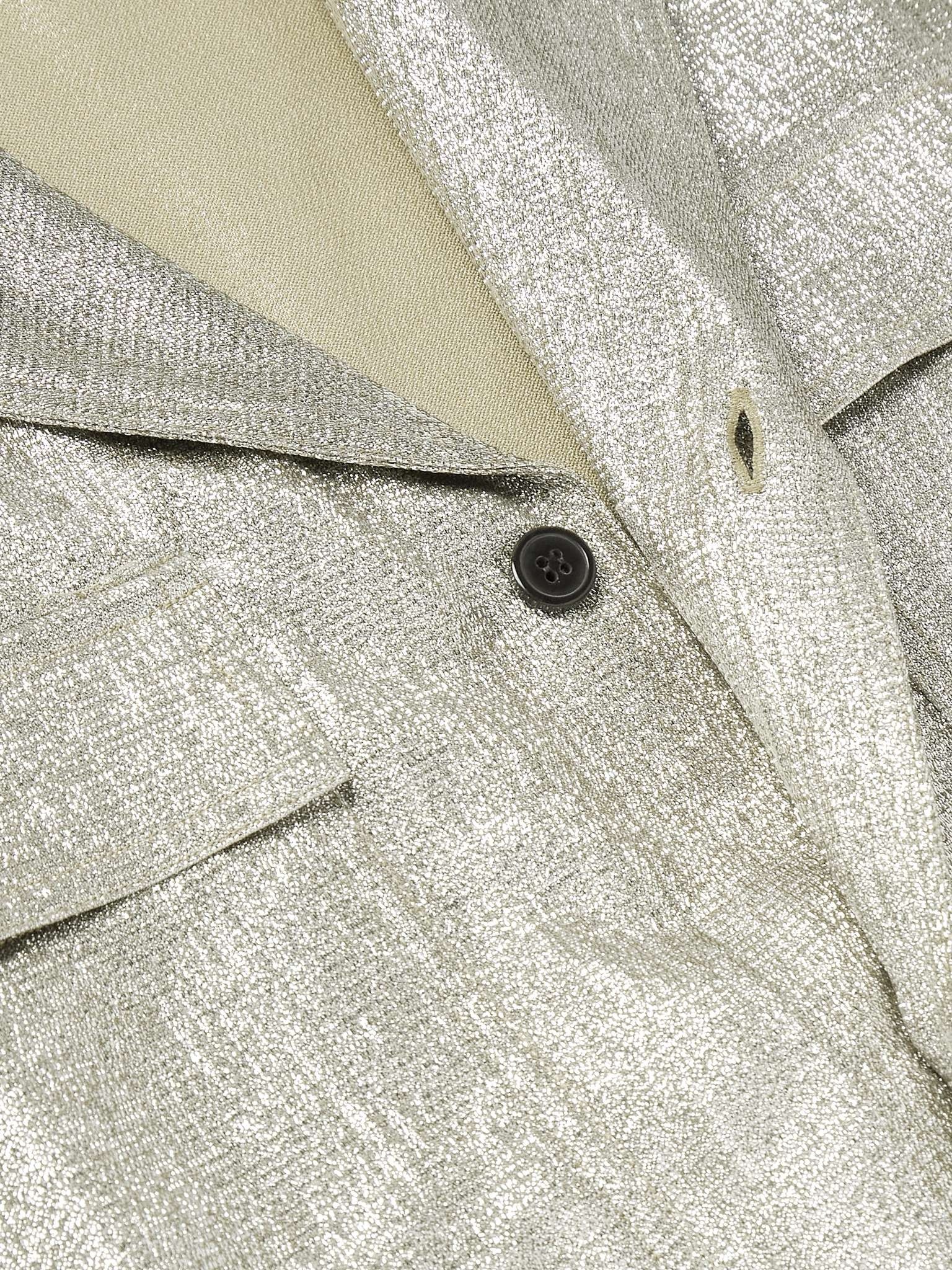 Camp-Collar Lamé Shirt - 4