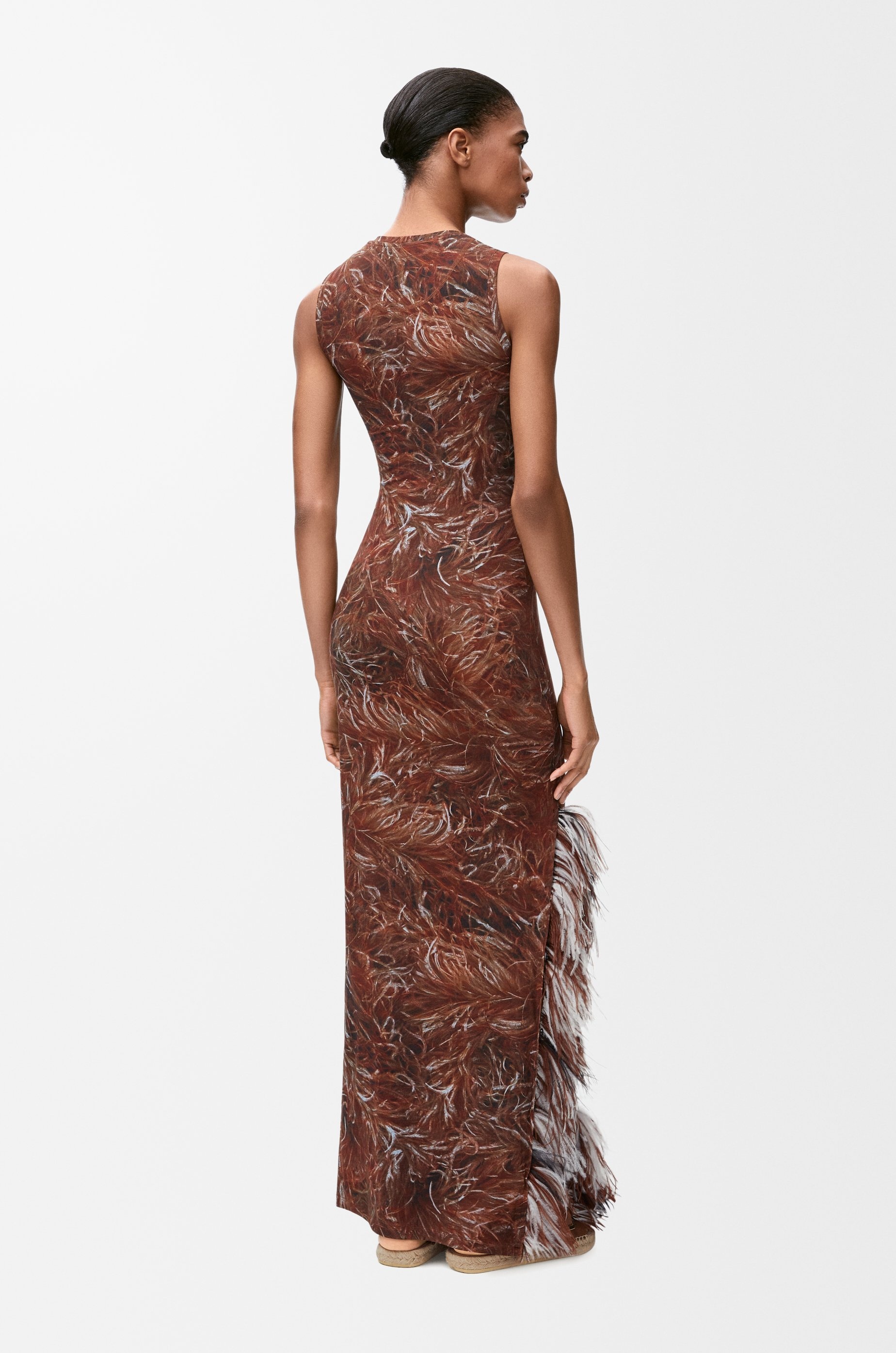 Feather tank dress in modal - 3