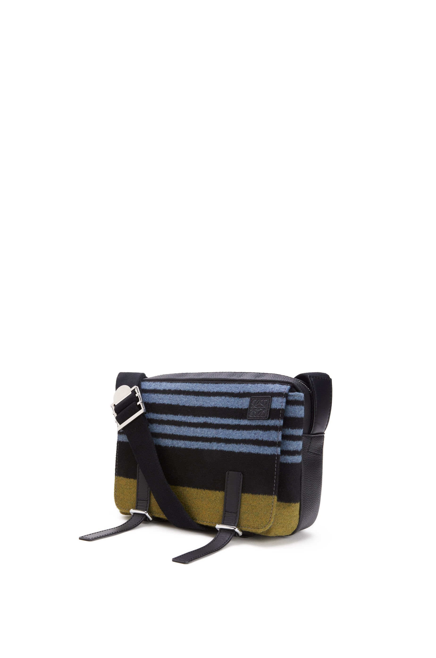 XS Military Messenger bag in striped textile and calfskin - 3