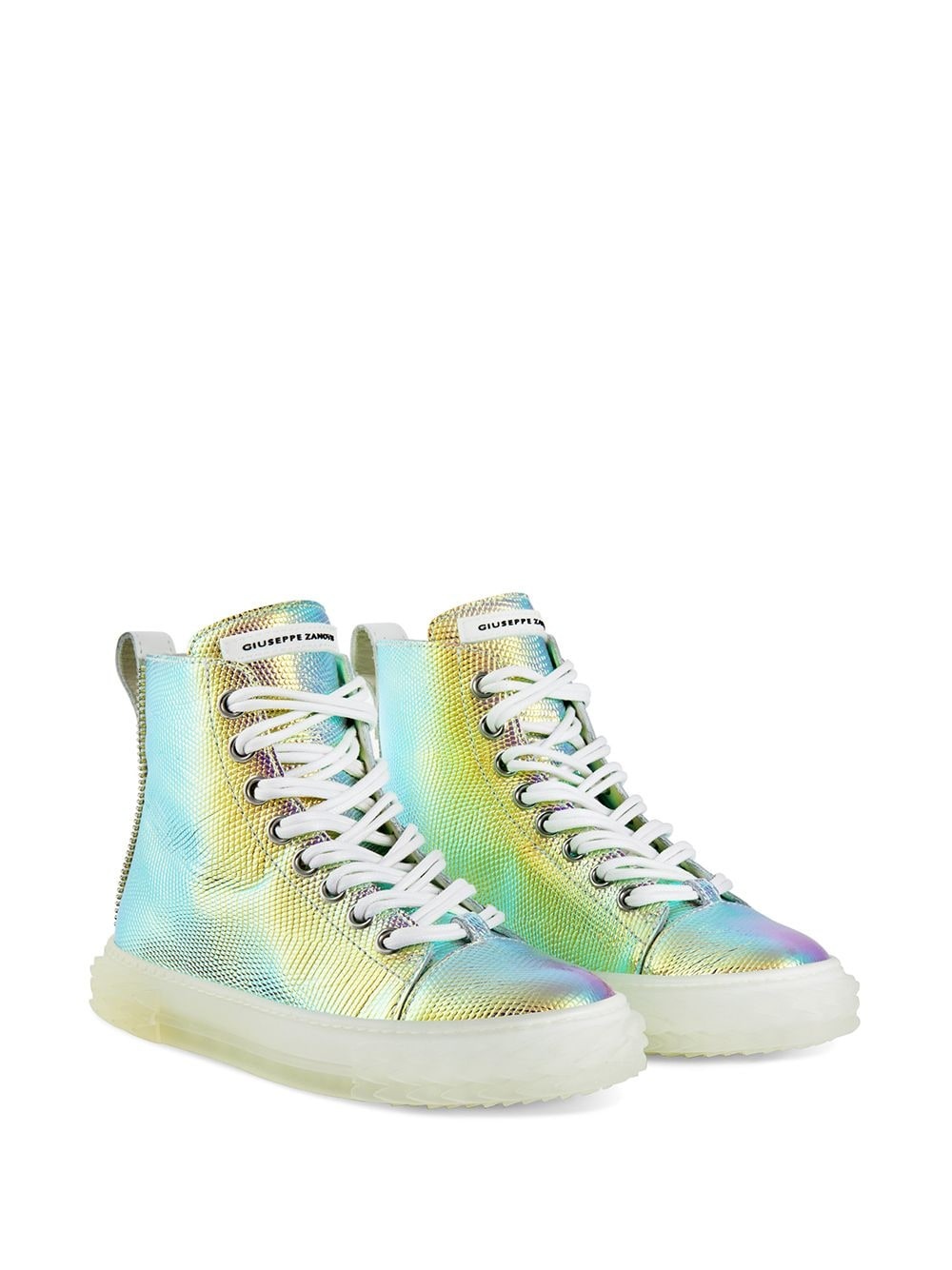 metallic high-top sneakers - 2