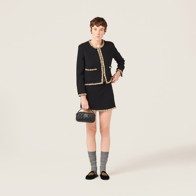 Miu Miu Embroidered tweed miniskirt outlook