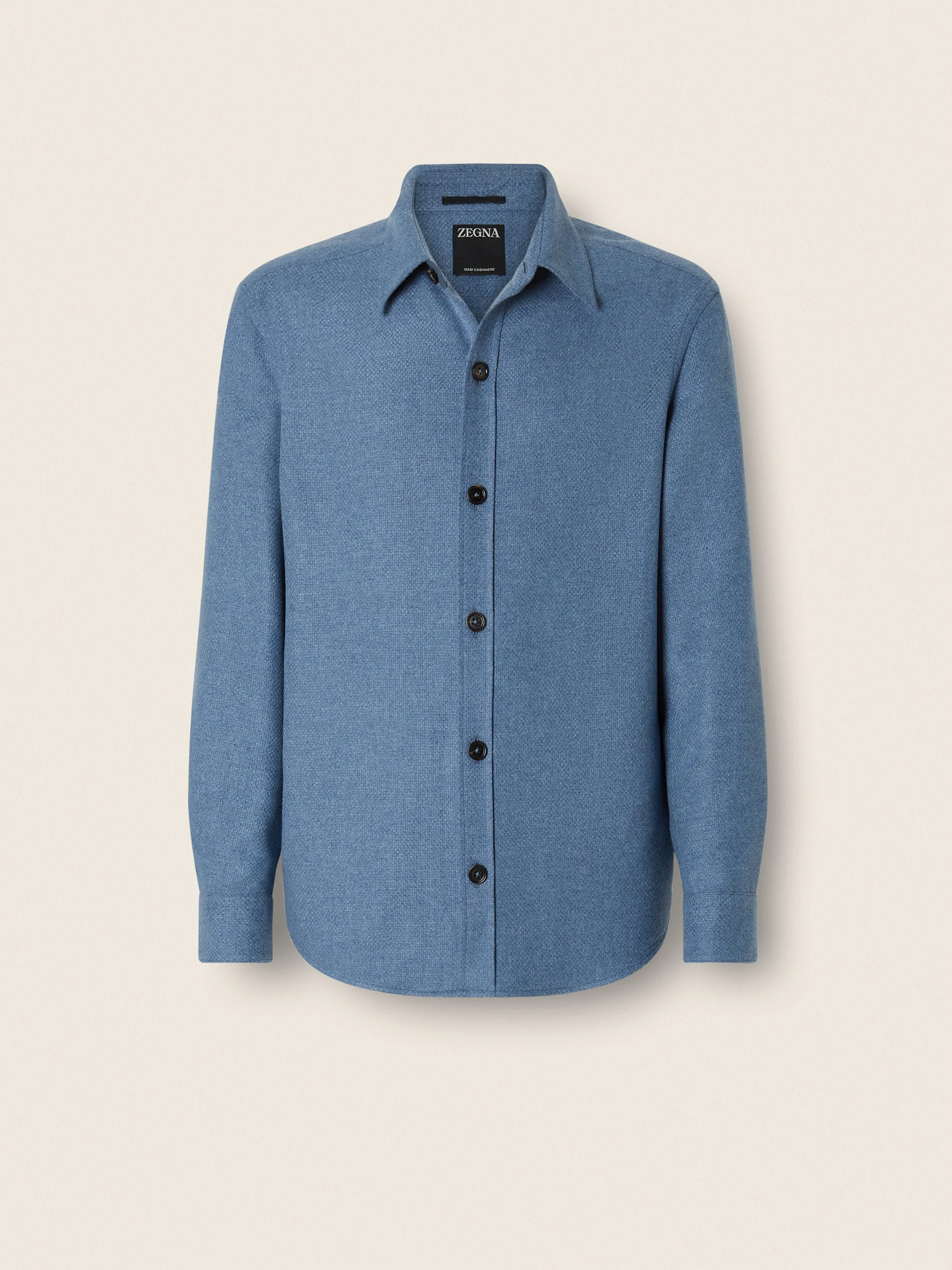 LIGHT BLUE MULTIMÉLANGE OASI CASHMERE OVERSHIRT - 1