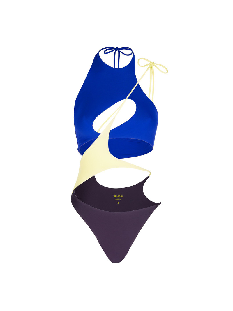 DARK GRAPE, IRIS BLUE AND LIGHT YELLOW ONE PIECE - 1