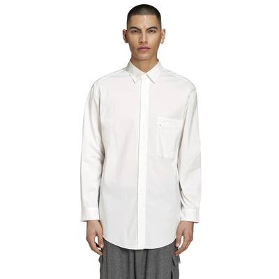 Y-3 Classic Logo Button-Down Shirt Core White in White outlook