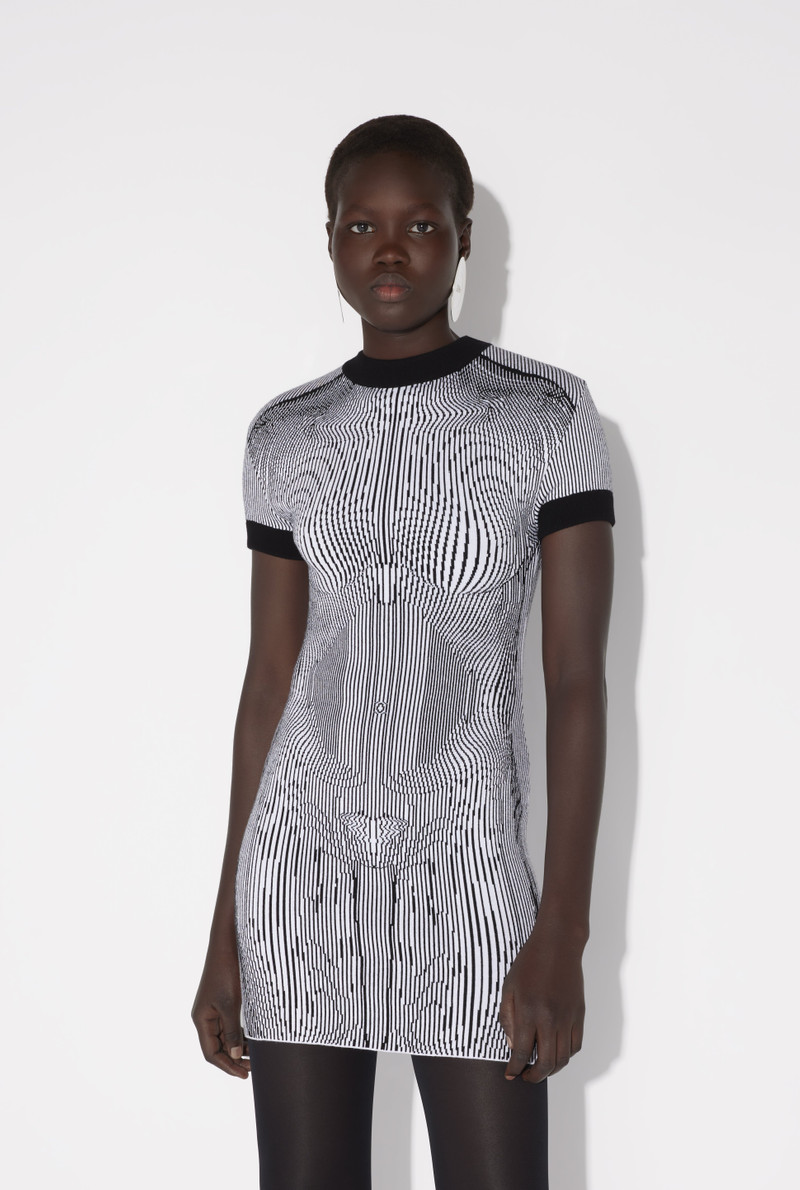 Jean Paul Gaultier THE SHORT MORPHING PINSTRIPES JACQUARD DRESS outlook