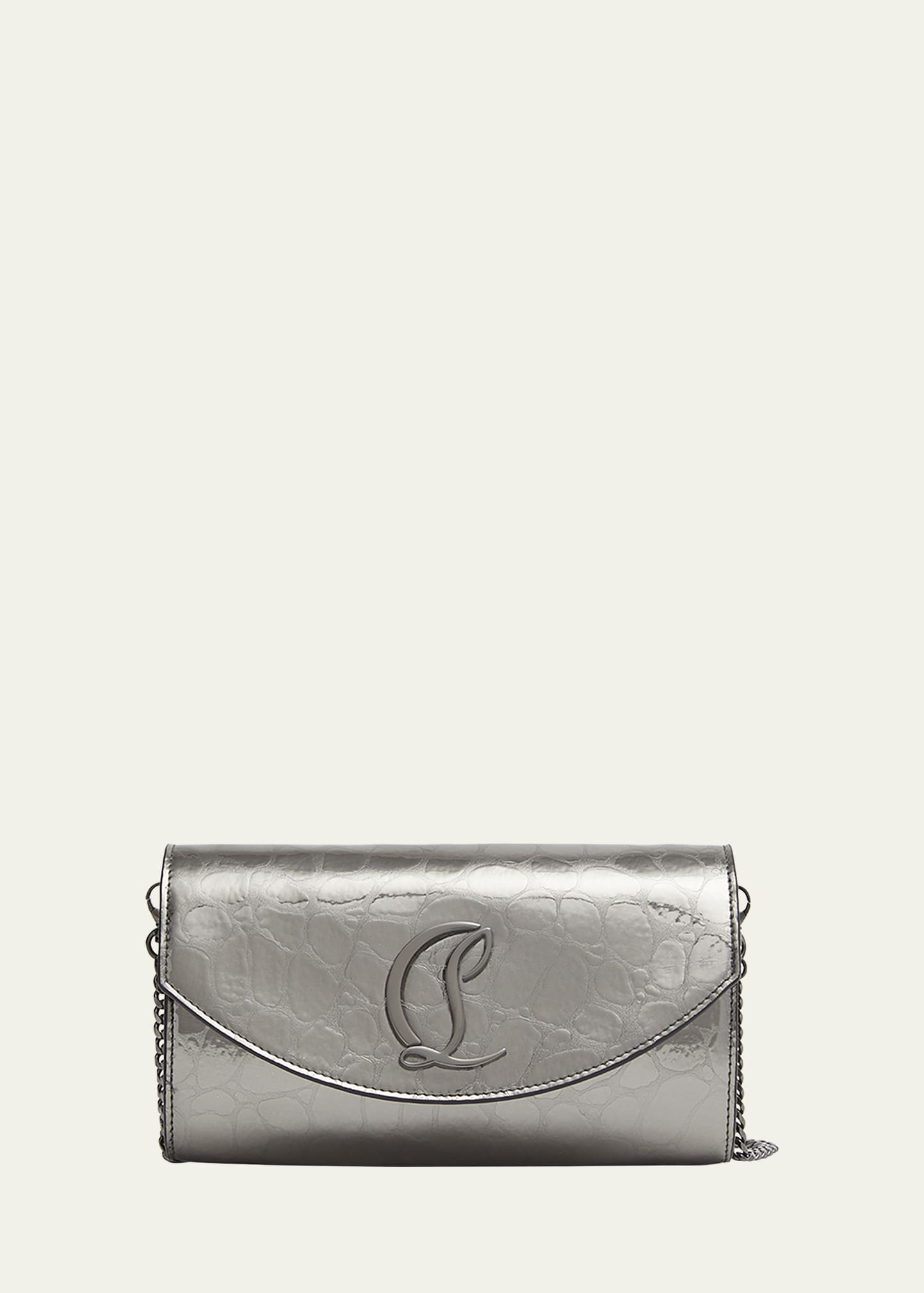 Loubi54 Wallet on Chain in Croc-Embossed Leather - 1