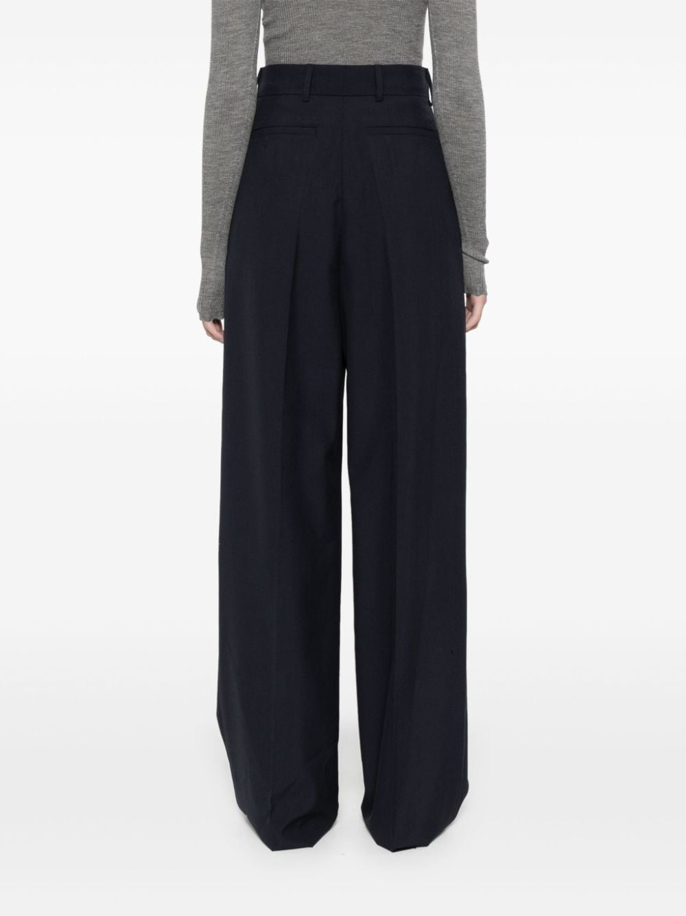 high-waisted tailored wool trousers - 4