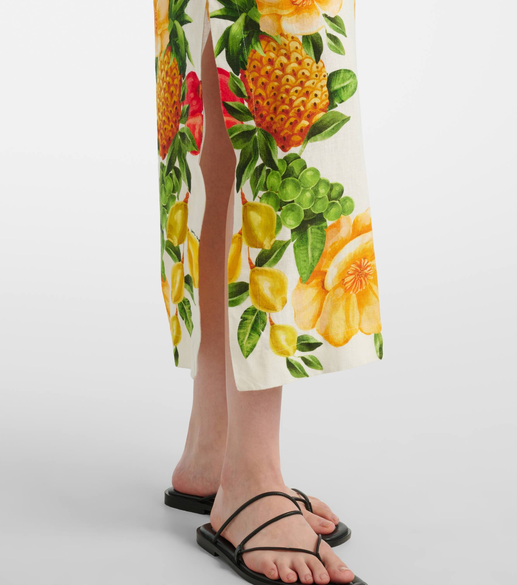 Floral linen maxi dress - 5