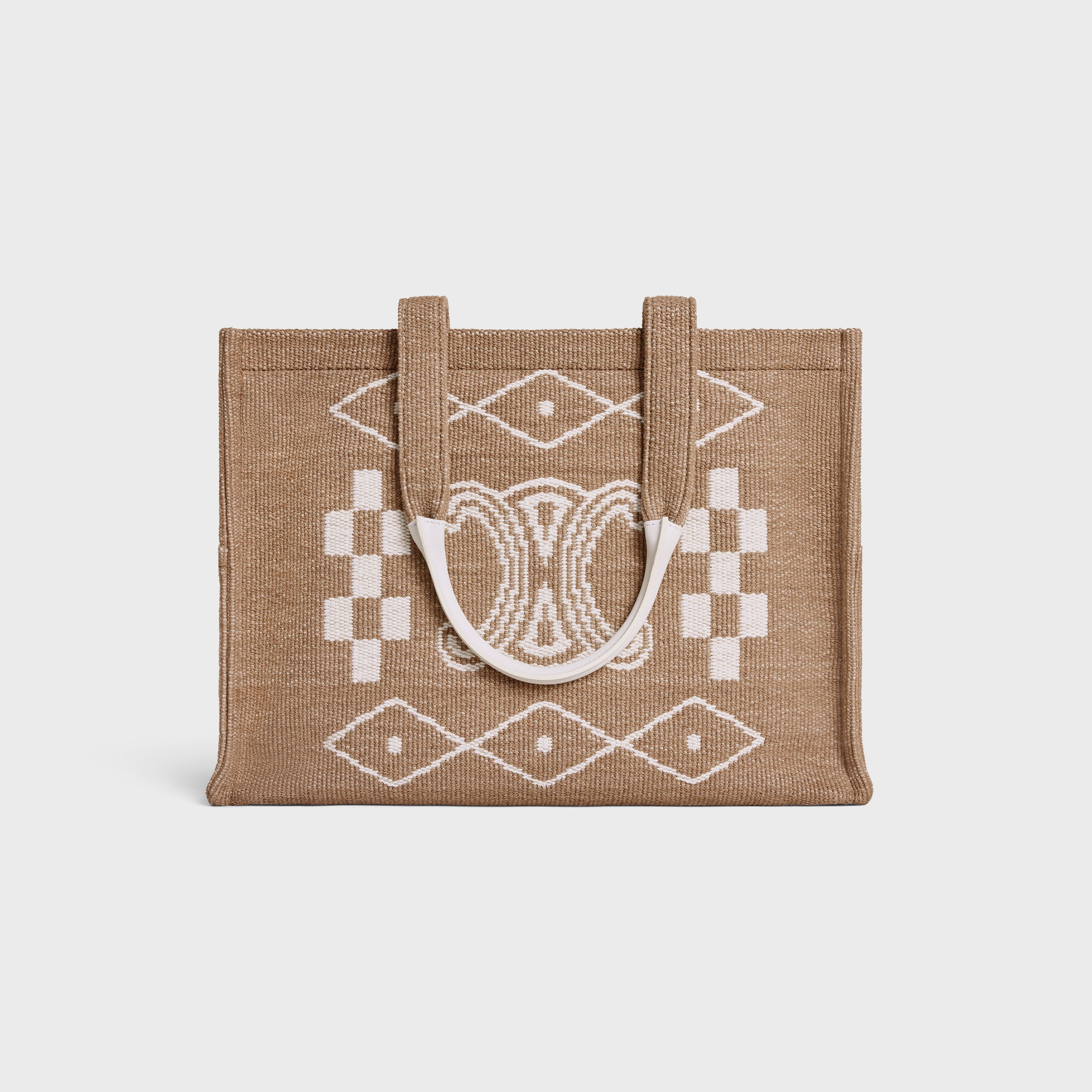 Large Cabas Thais in TEXTILE AND CALFSKIN - 3