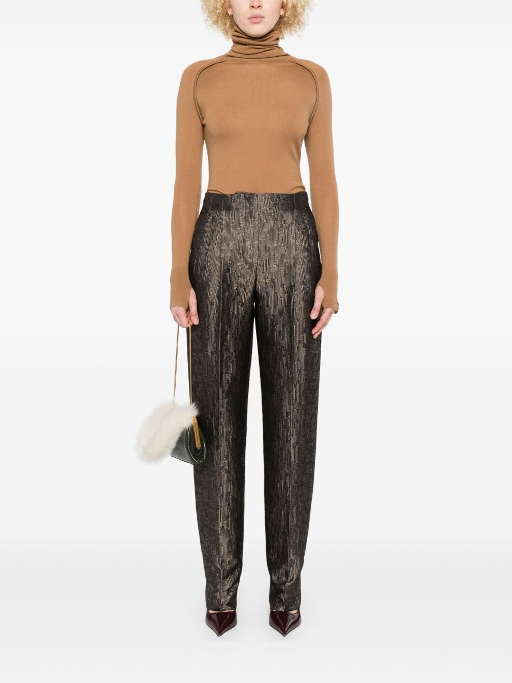 silk-blend straight-leg trousers - 2