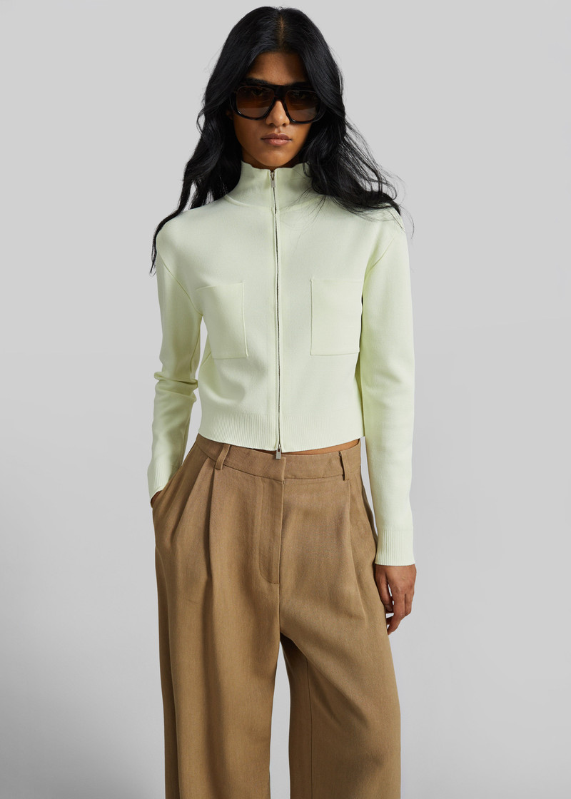 Juilly Knit Zip Cardigan - Pale Yellow 5