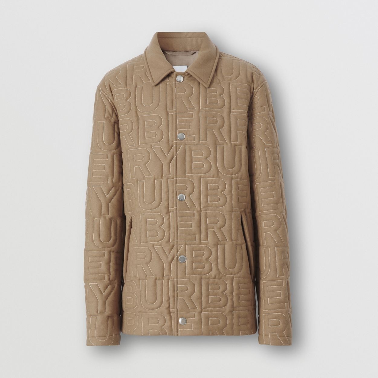 Logo Quilted Wool Cashmere Jacket - 1