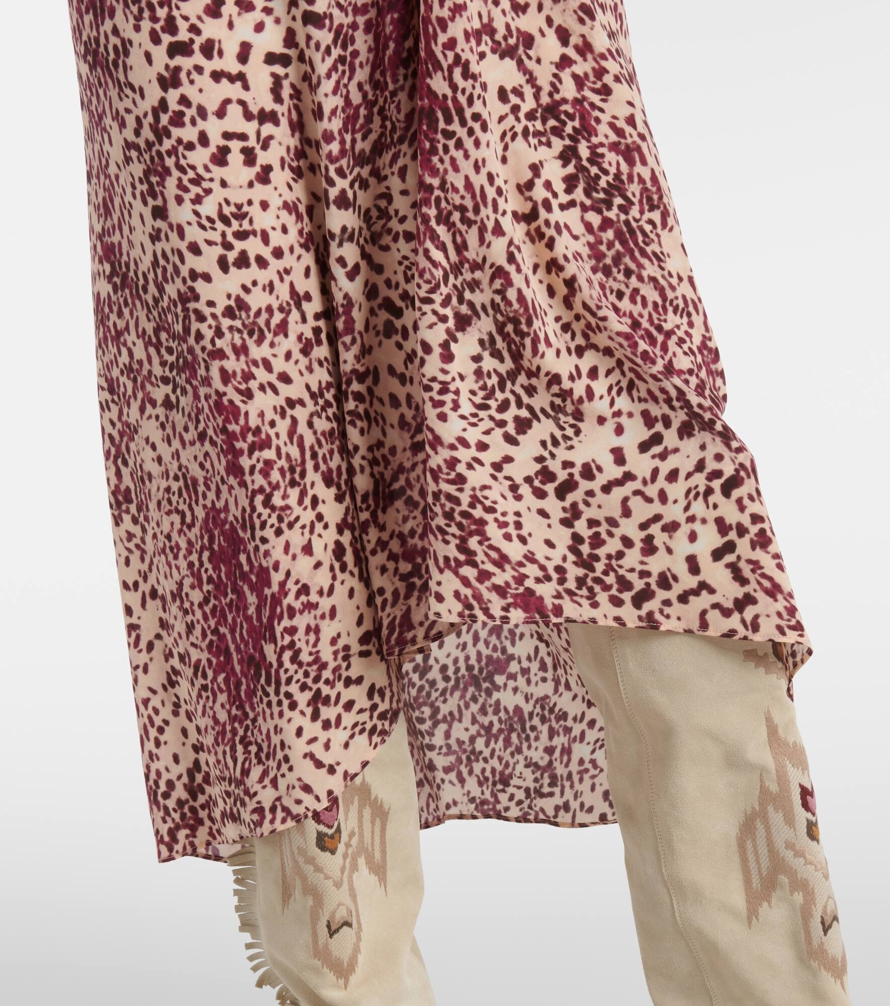 Albini gathered silk-blend midi dress - 6