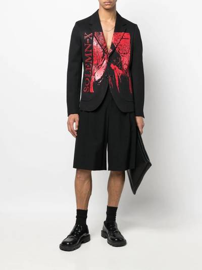 Raf Simons graphic-print buttoned-up blazer outlook