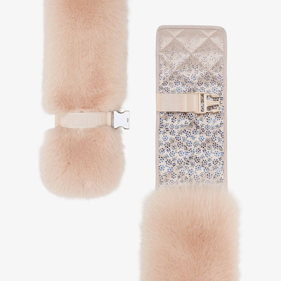 FENDI Pink fox fur collar outlook