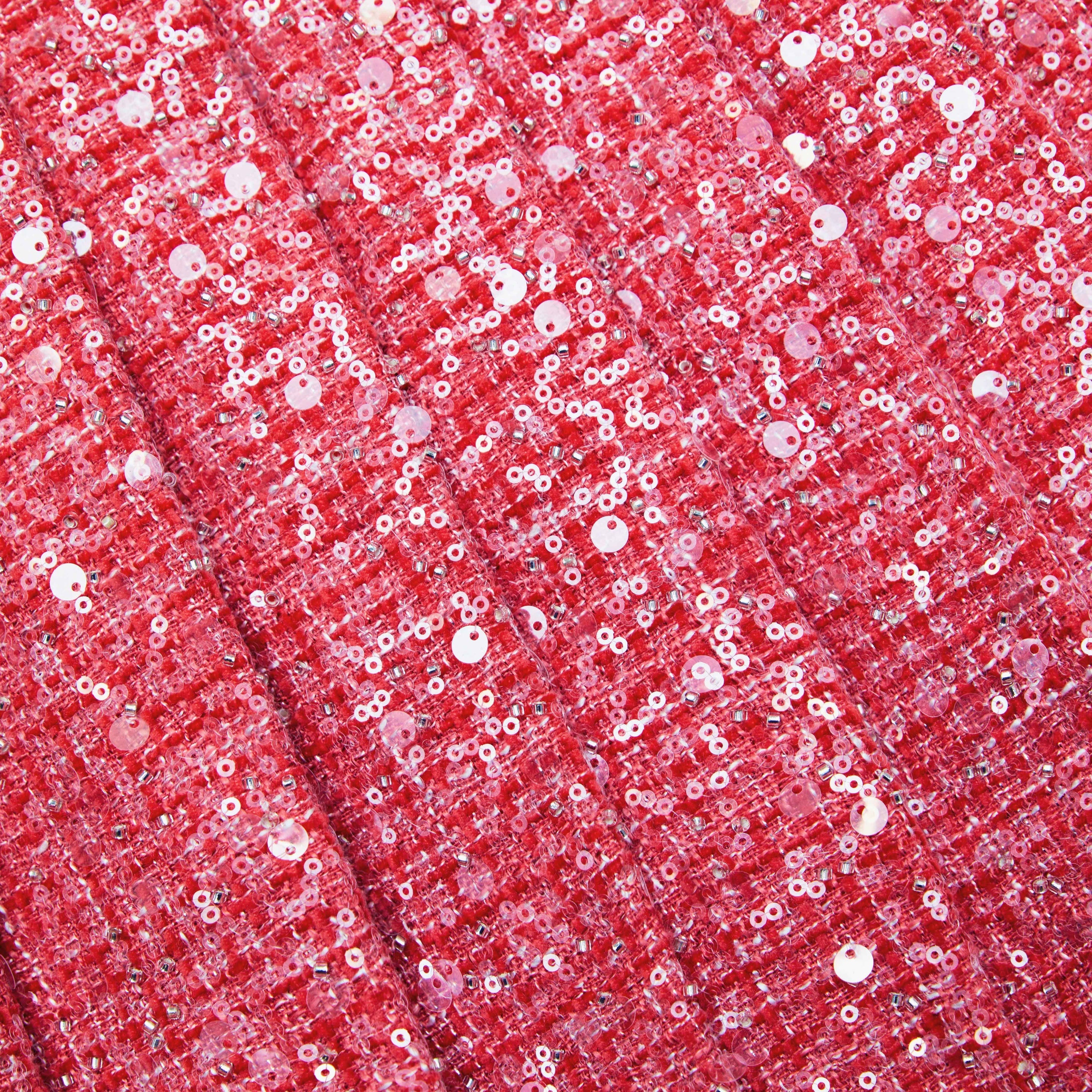 Red Boucle Mini Skirt - 5