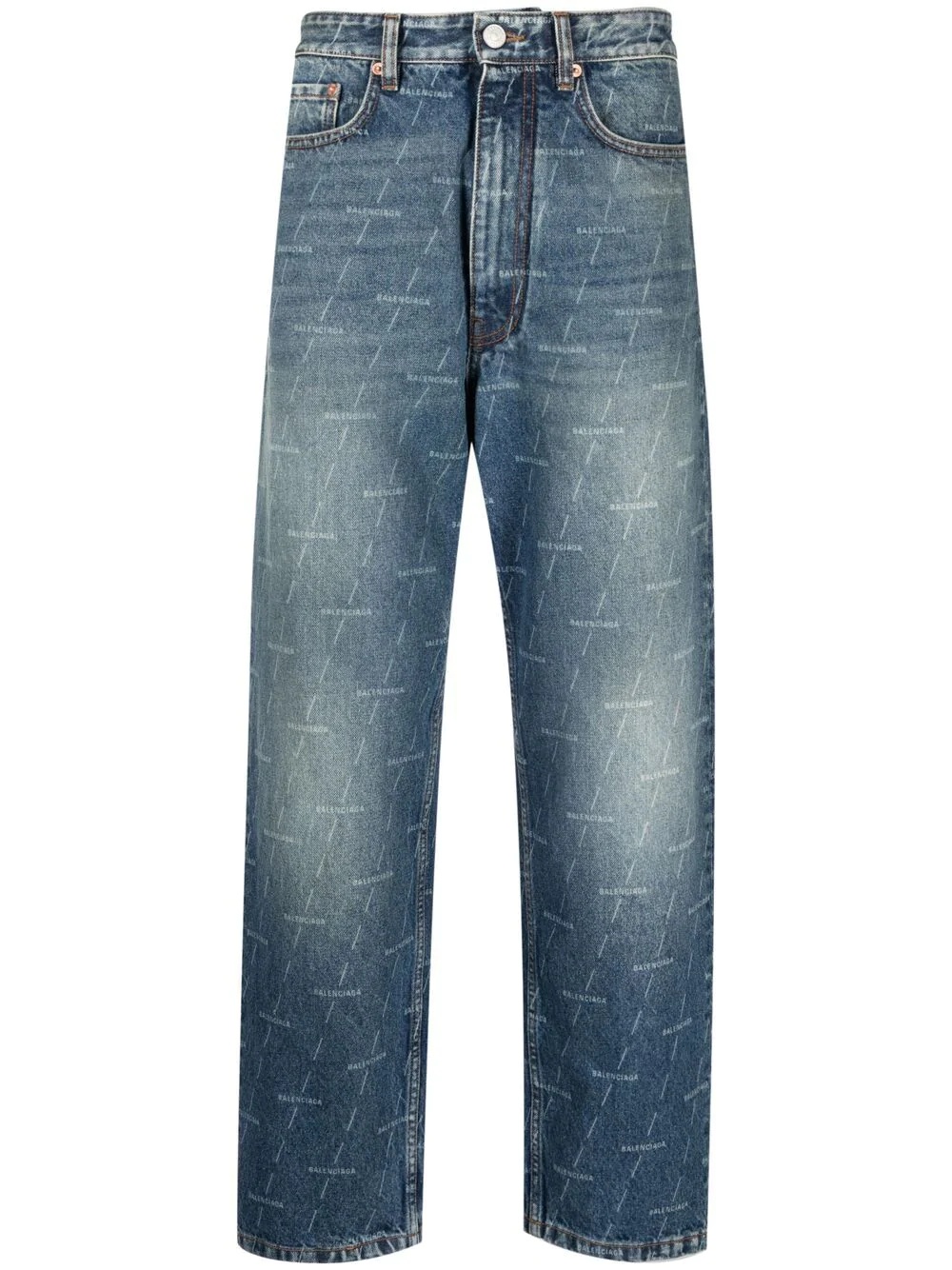 logo-print straight-leg jeans - 1