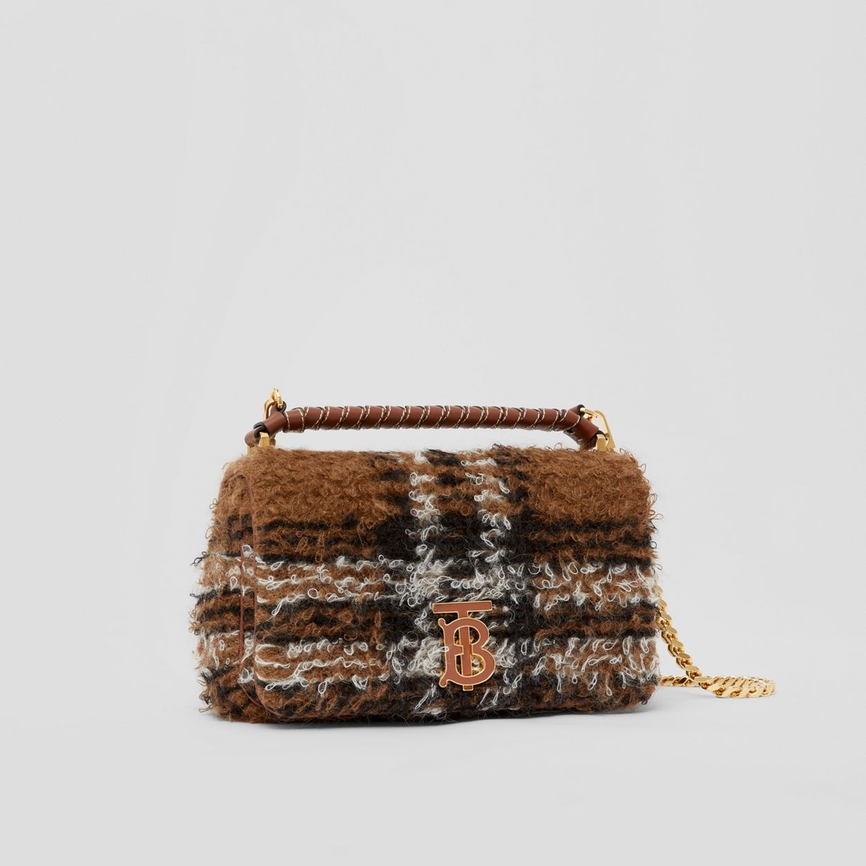 Exaggerated Check Mohair Blend Small Lola Bag - 8