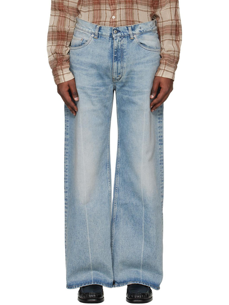 Blue Low-Waist Wide-Leg Jeans 1