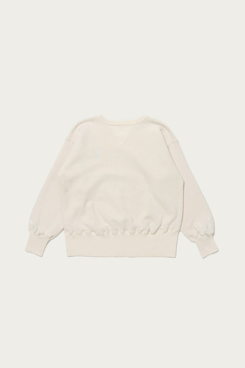 TAIGA TAKAHASHI Lot. 603 Sweat Shirt - Ivory Paint outlook
