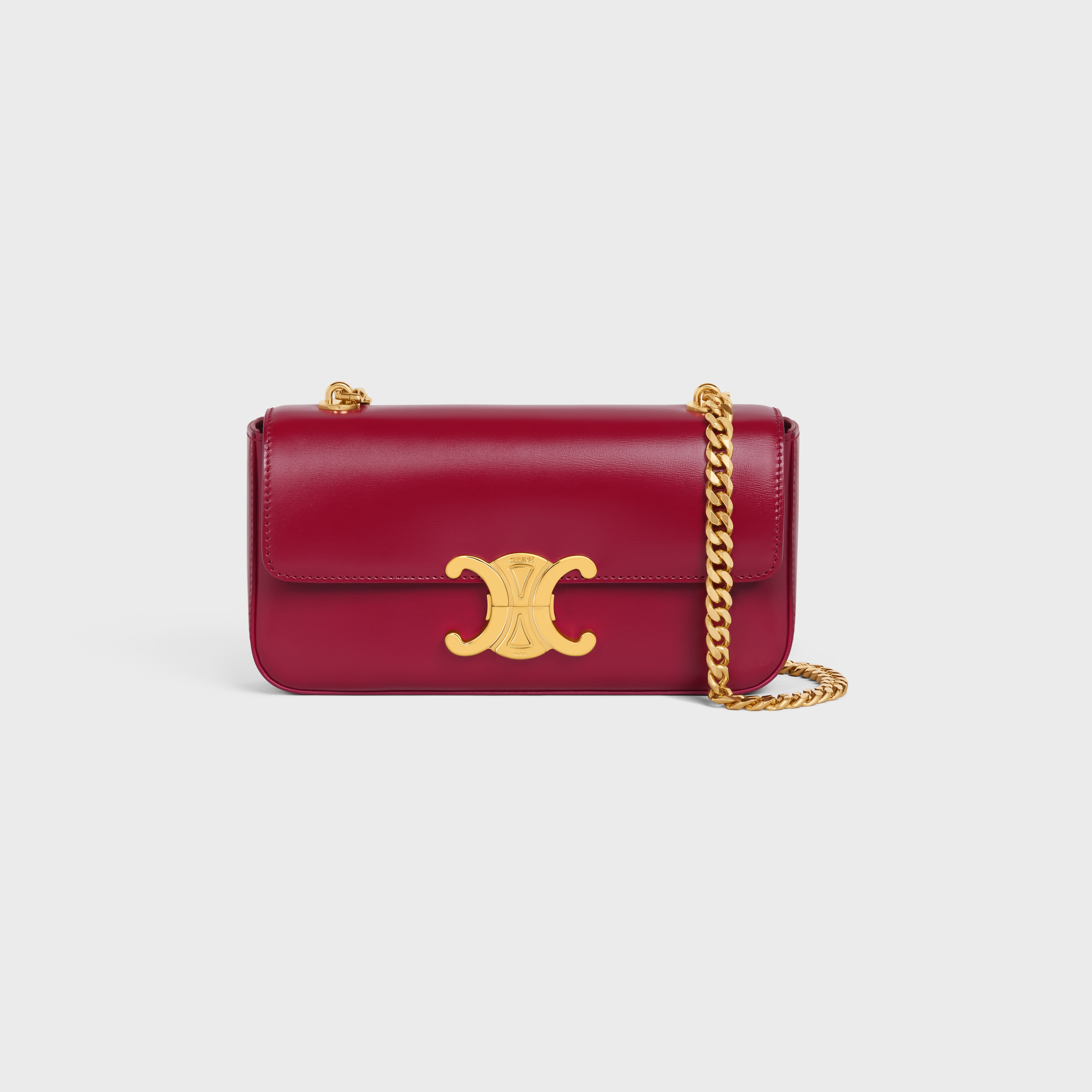 CHAIN SHOULDER BAG triomphe in shiny calfskin - 1