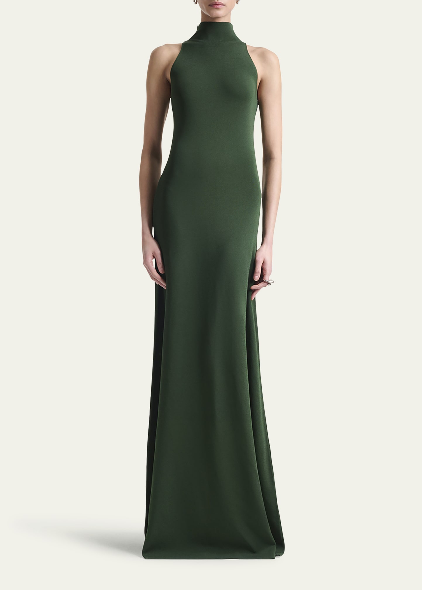 Neddie Turtleneck Metallic Knit Maxi Dress - 2