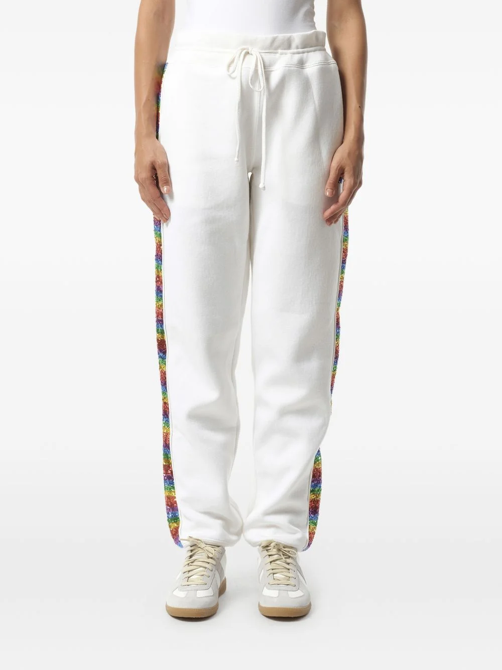 glitter-stripe track pants - 1