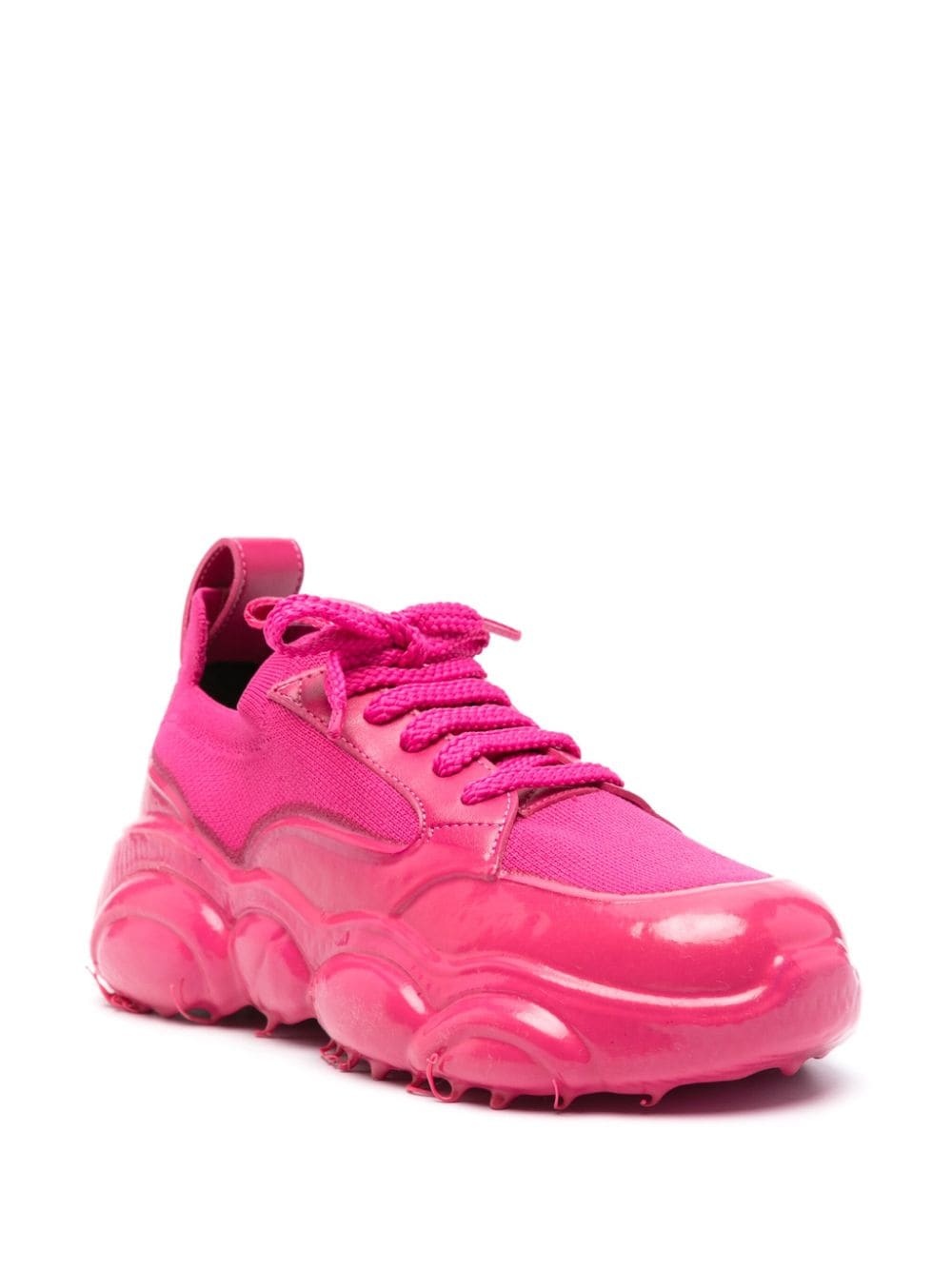 logo-patch leather sneakers - 2