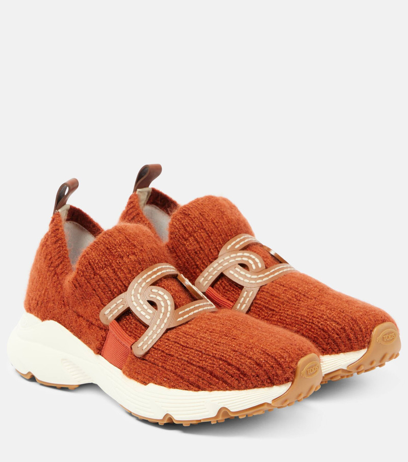 Kate leather-trimmed slip-on sneakers - 1