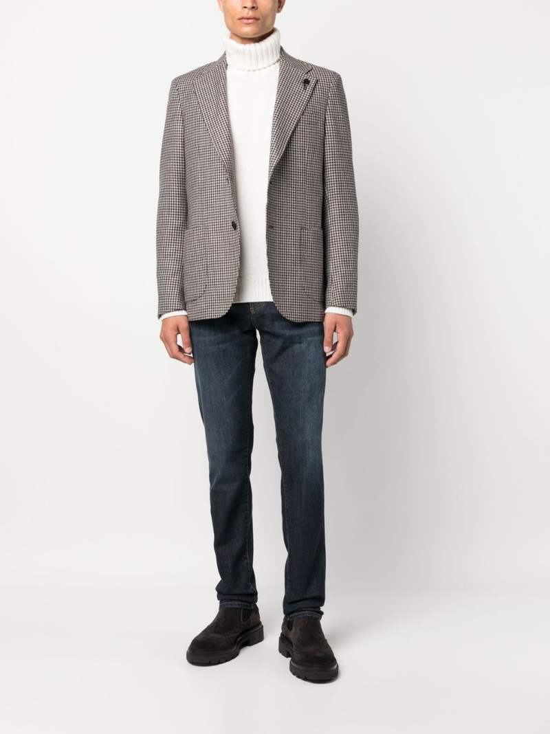 LARDINI houndstooth-pattern wool blazer outlook