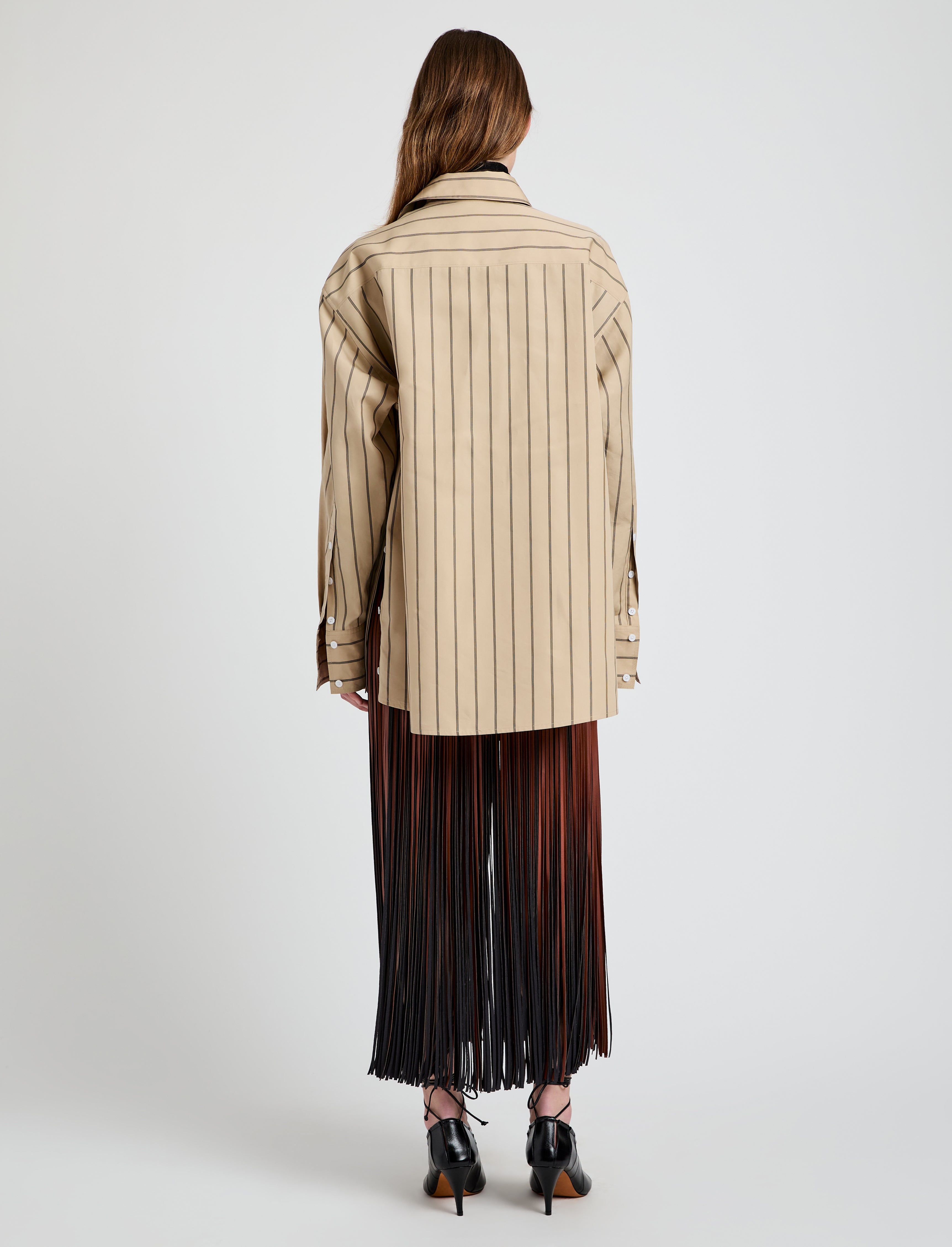 Addy Top in Stripe Cotton Silk Poplin - 5