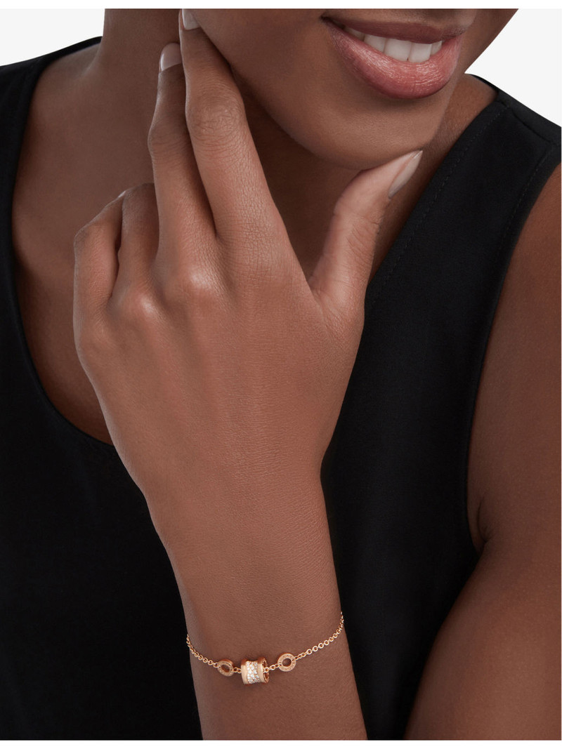 BVLGARI B.zero1 18ct rose-gold and 0.31ct brilliant-cut diamond bracelet outlook