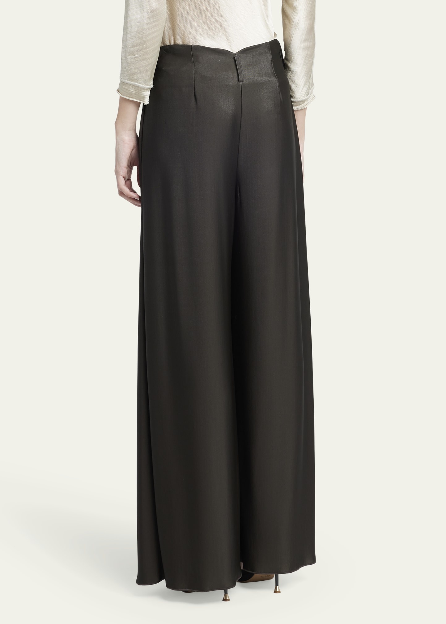 Double Jersey Flowy Pleated Trousers - 3