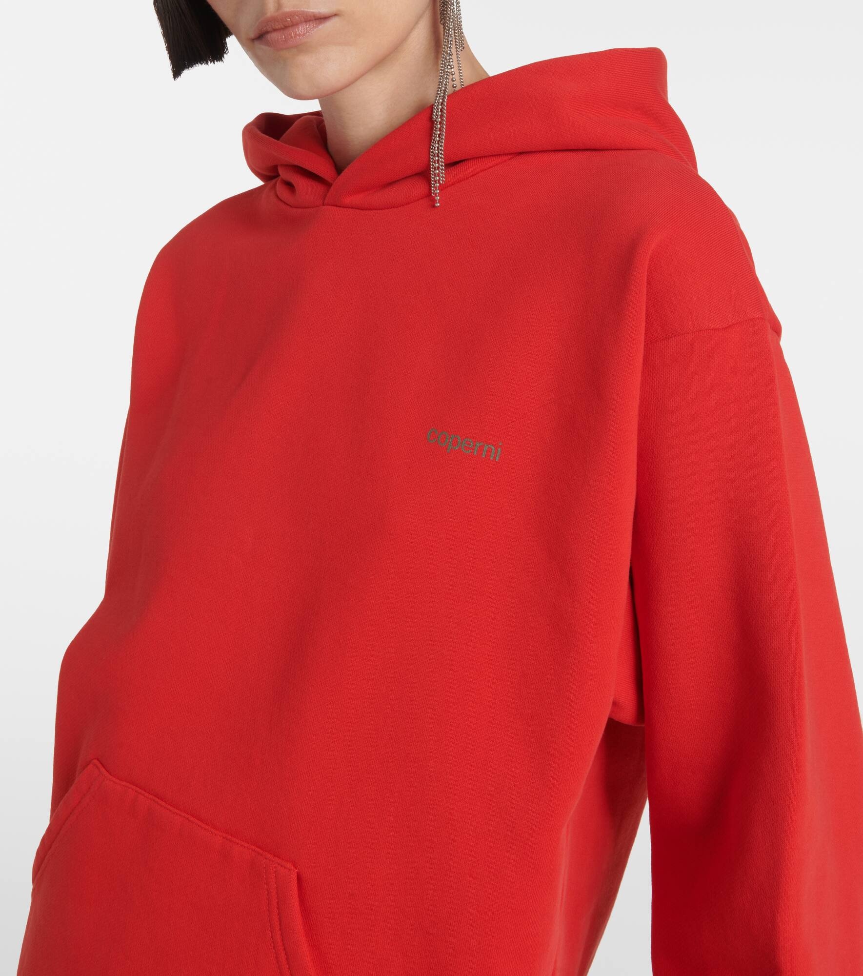 Horn cotton-blend jersey hoodie - 4