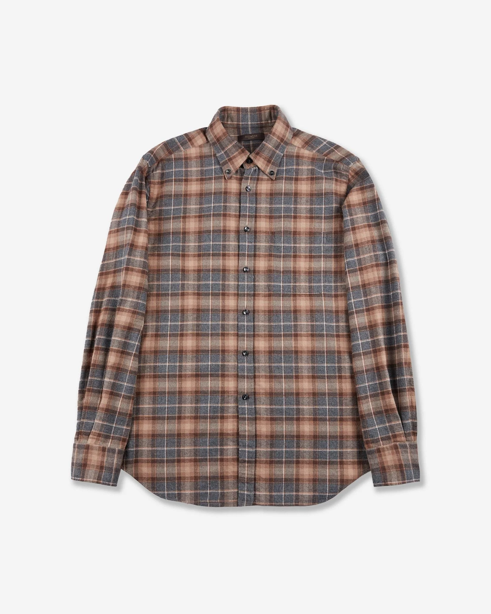 Regular fit cotton flannel shirt - 1