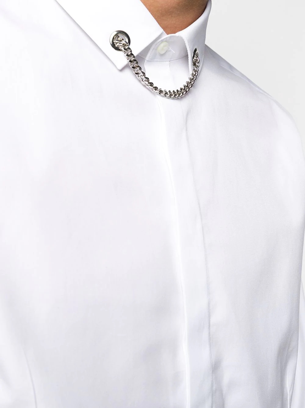 chain trim collar shirt - 5