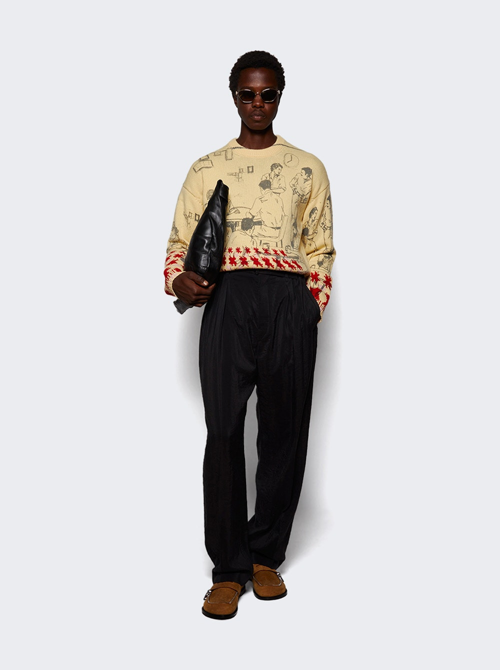 Belted Relaxed Pants Black - 5